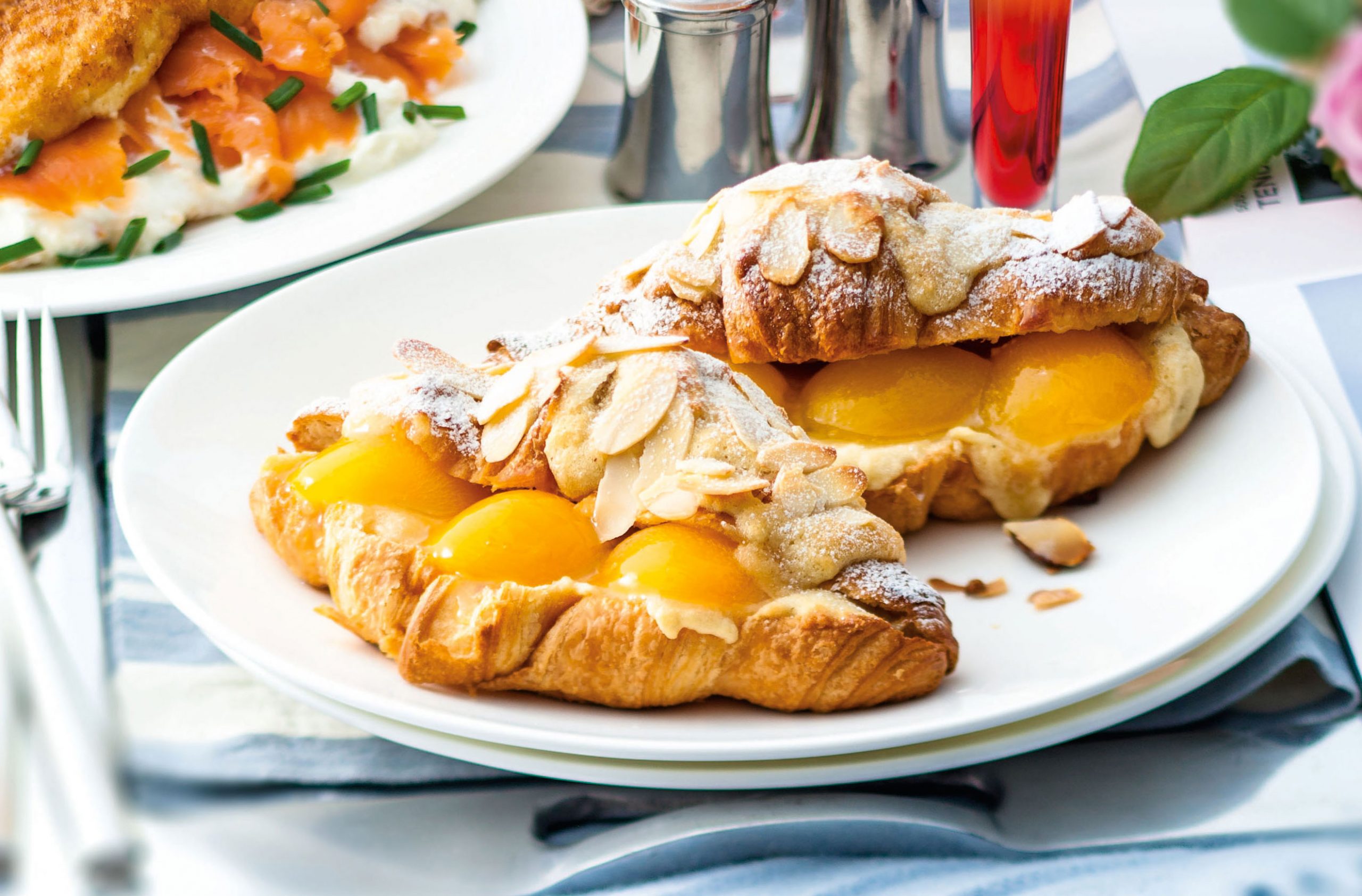 Almond and apricot croissants