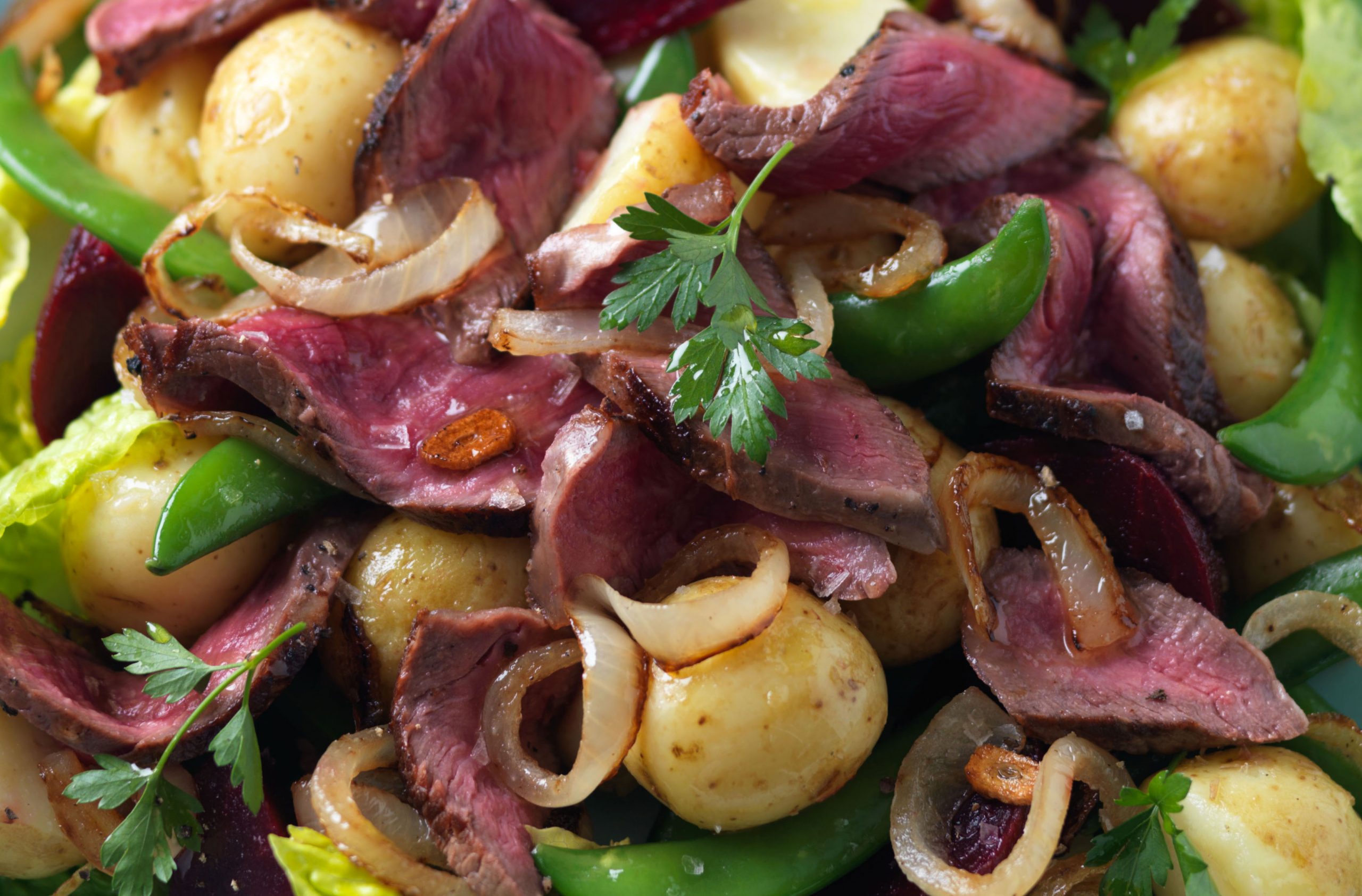 Beef and beetroot salad