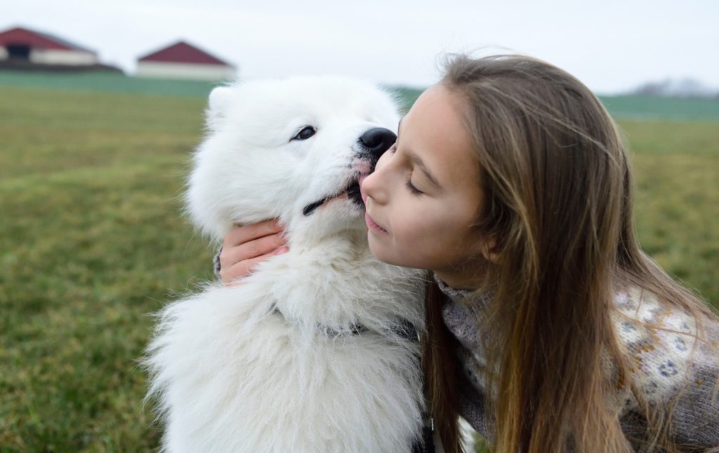 girl with dog