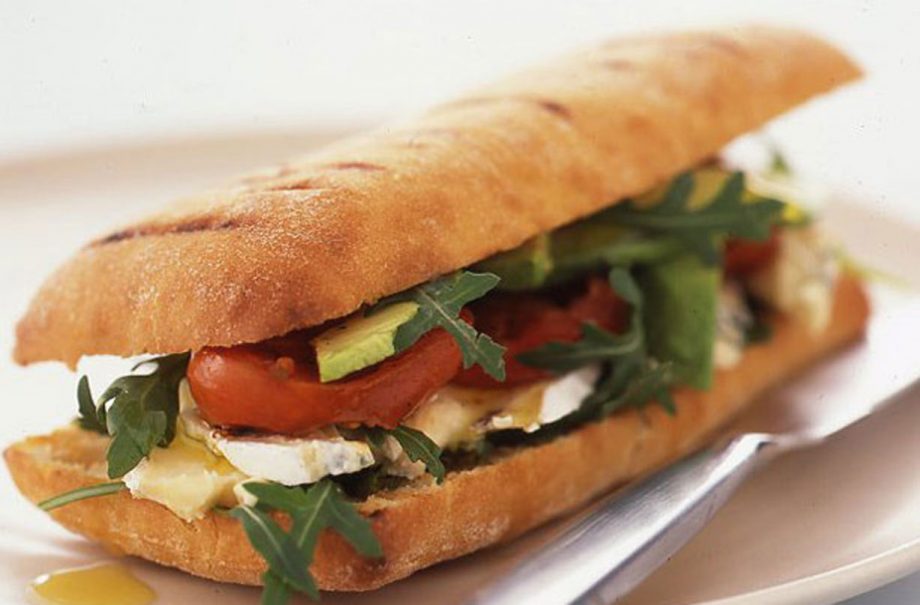 Blue cheese and avocado panini