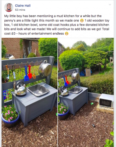 Mum play kitchen post