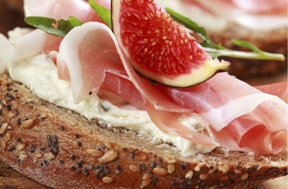 Prosciutto and fig open sandwich