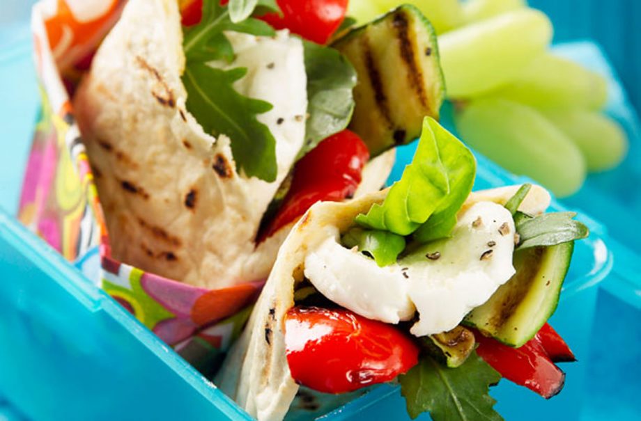 Roasted vegetable pittas