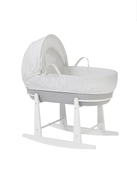 Shnuggle Rocking Stand with moses basket.