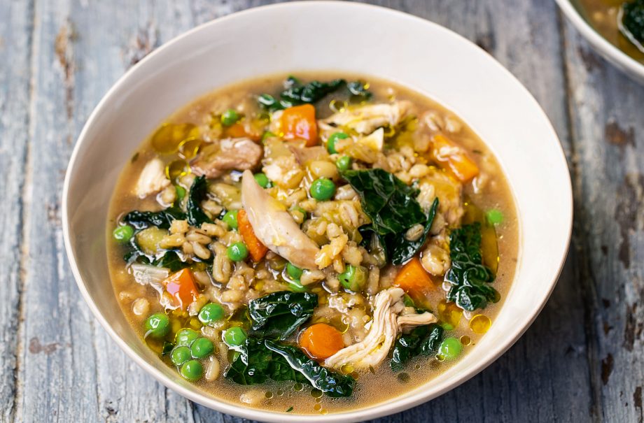 Tom Kerridge's chicken pearl barley soup