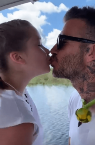 David Beckham kiss lips Harper