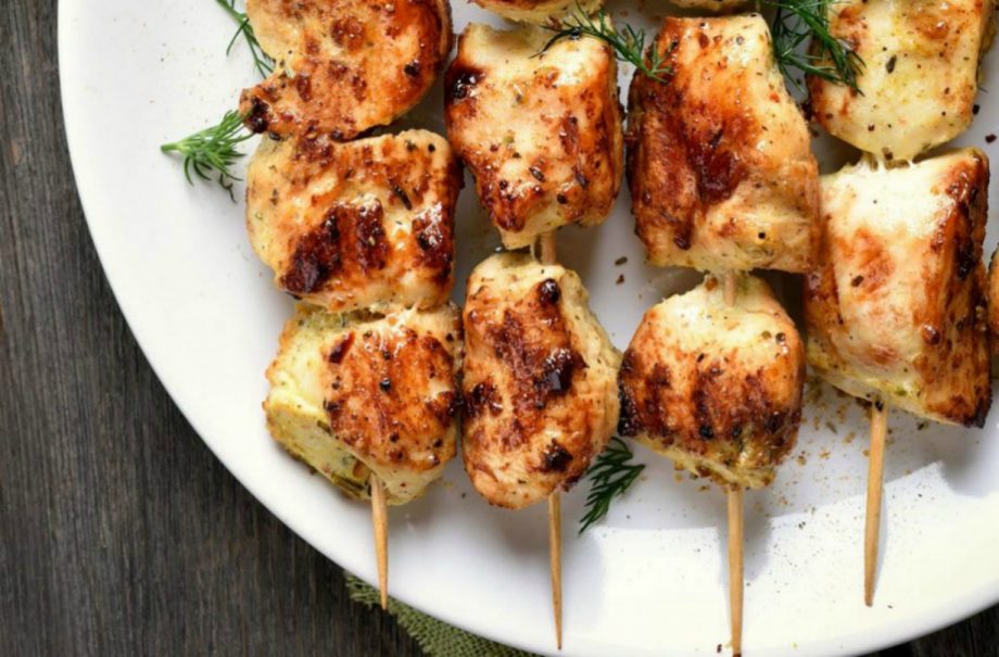 Lemongrass and lime herby chicken kebabs