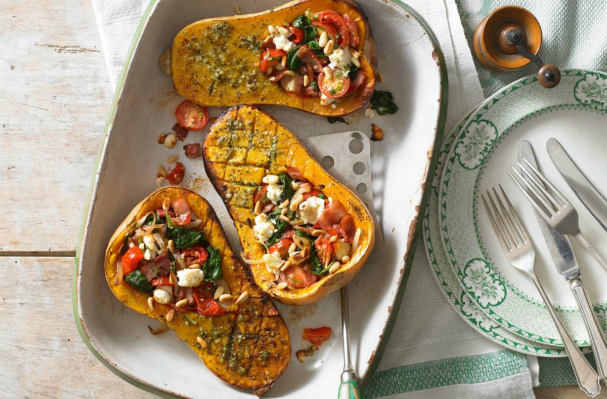 Pesto-roasted butternut squash, low calorie meals