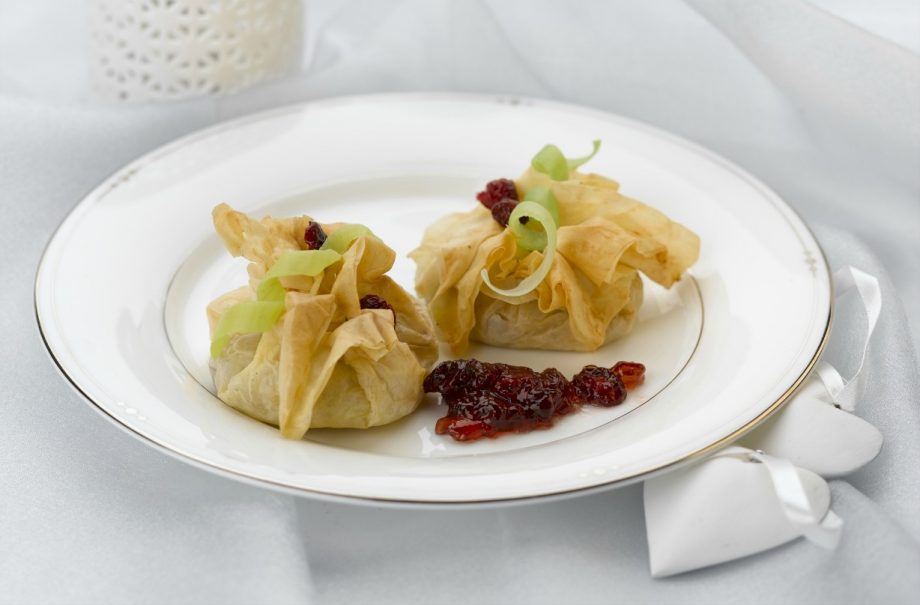 canape recipe_Leek and cranberry Caerphilly strudel