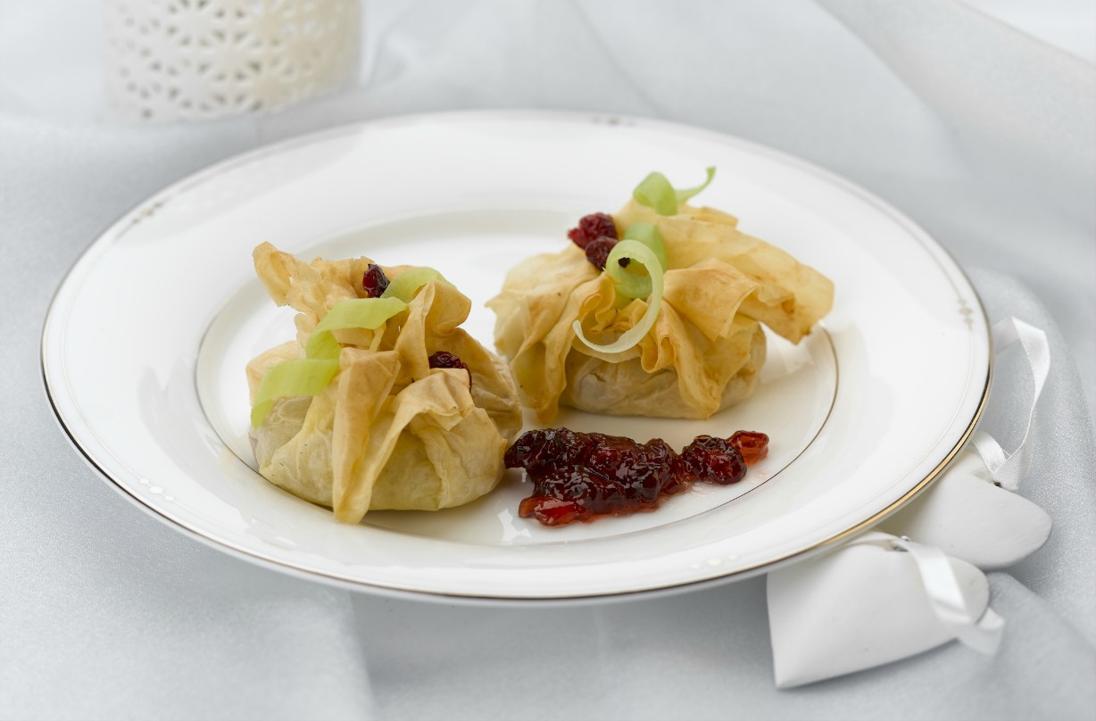 canape recipe_Leek and cranberry Caerphilly strudel