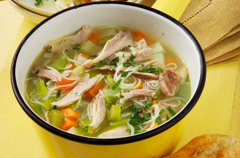 Chicken noodle broth