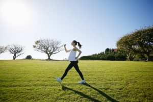 Pregnant woman walking to induce labour