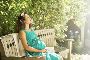 Pregnant woman relaxing