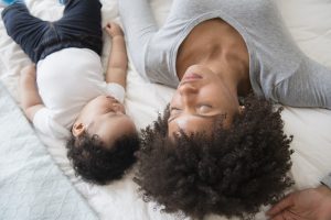 mother and son co-sleeping