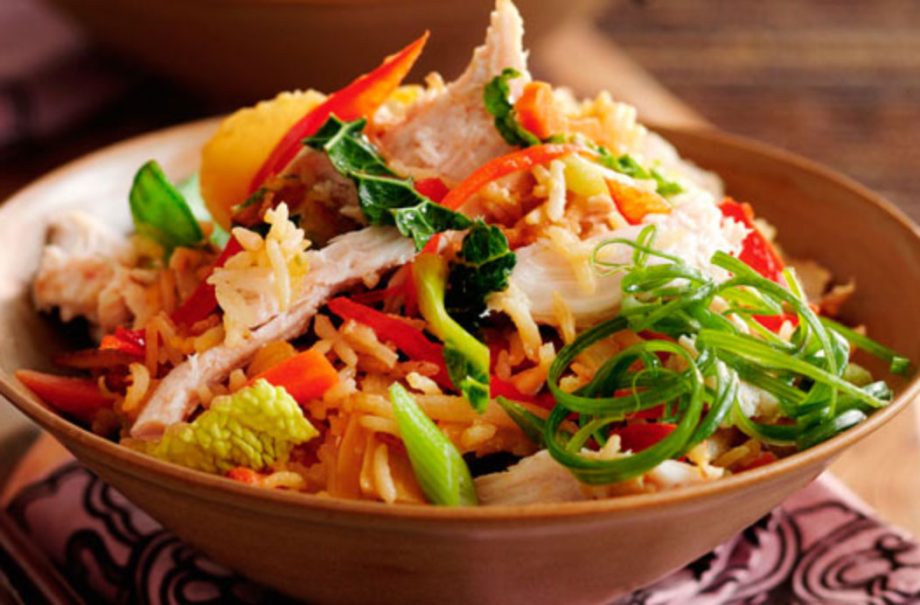 Speedy vegetable and chicken rice