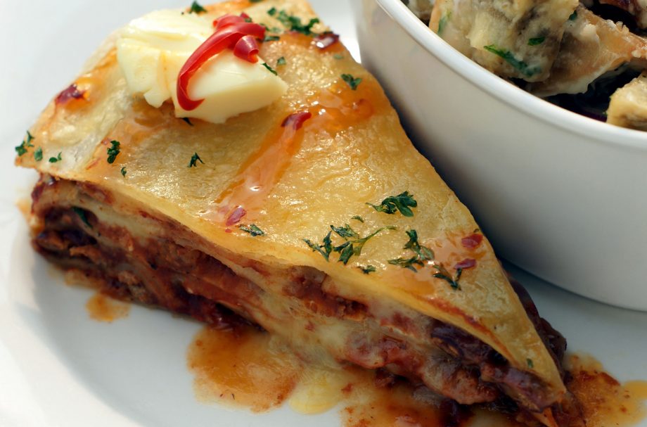 Cheddar tortilla lasagne