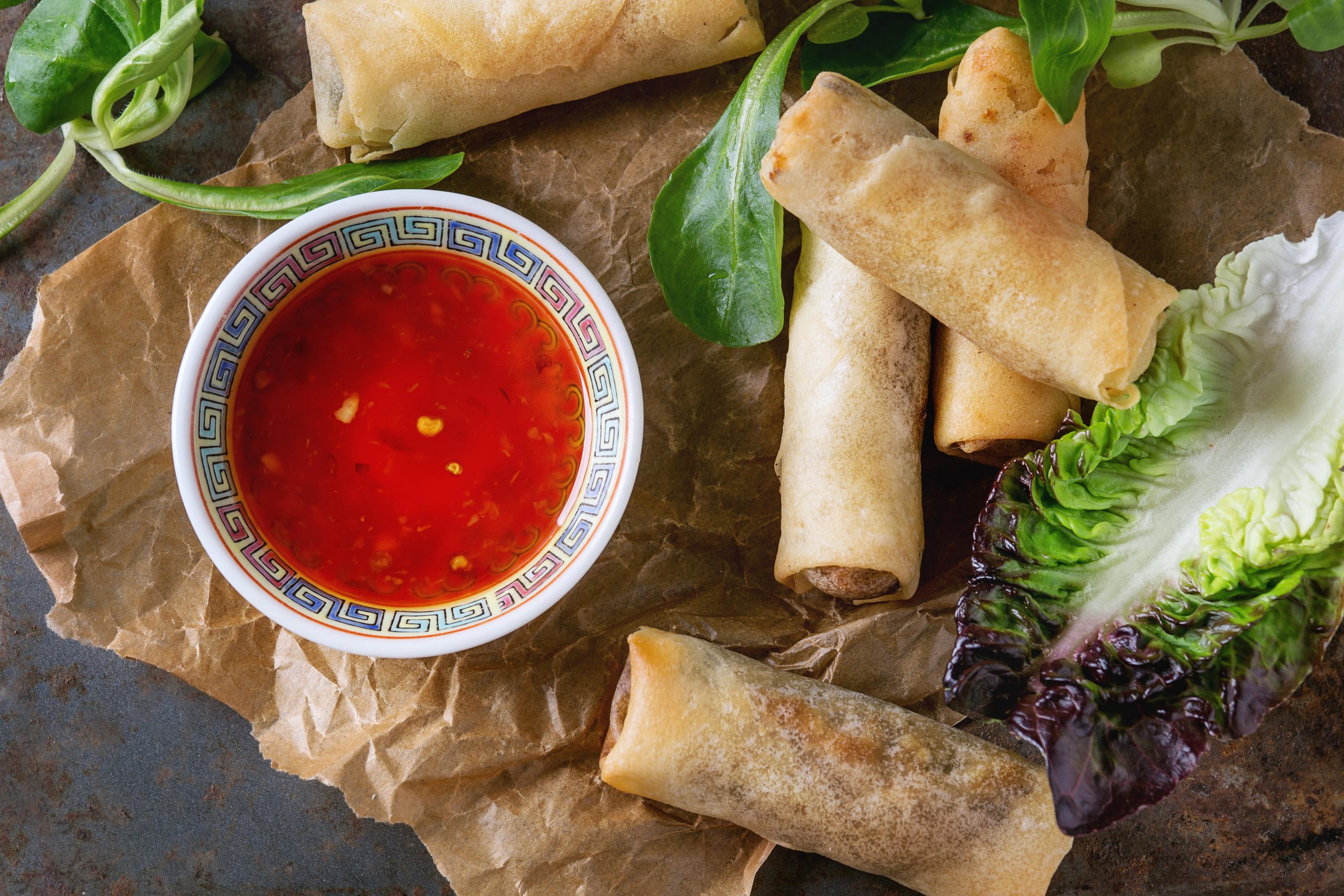 Nibbles: Lime, ginger and crab spring rolls