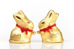 Easter eggs Lindt bunnies