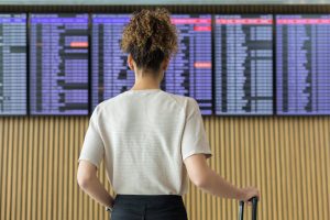 woman waiting for travel
