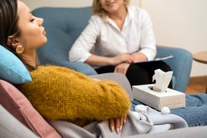 Woman having hypnotherapy