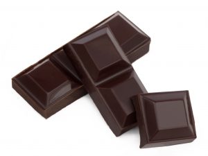 Squares of dark chocolate