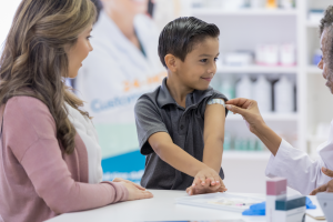 young boy having flu jab, flu jab near me