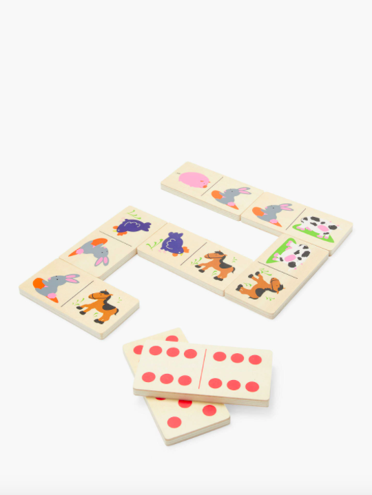 Wooden Jumbo Farm Dominoes
