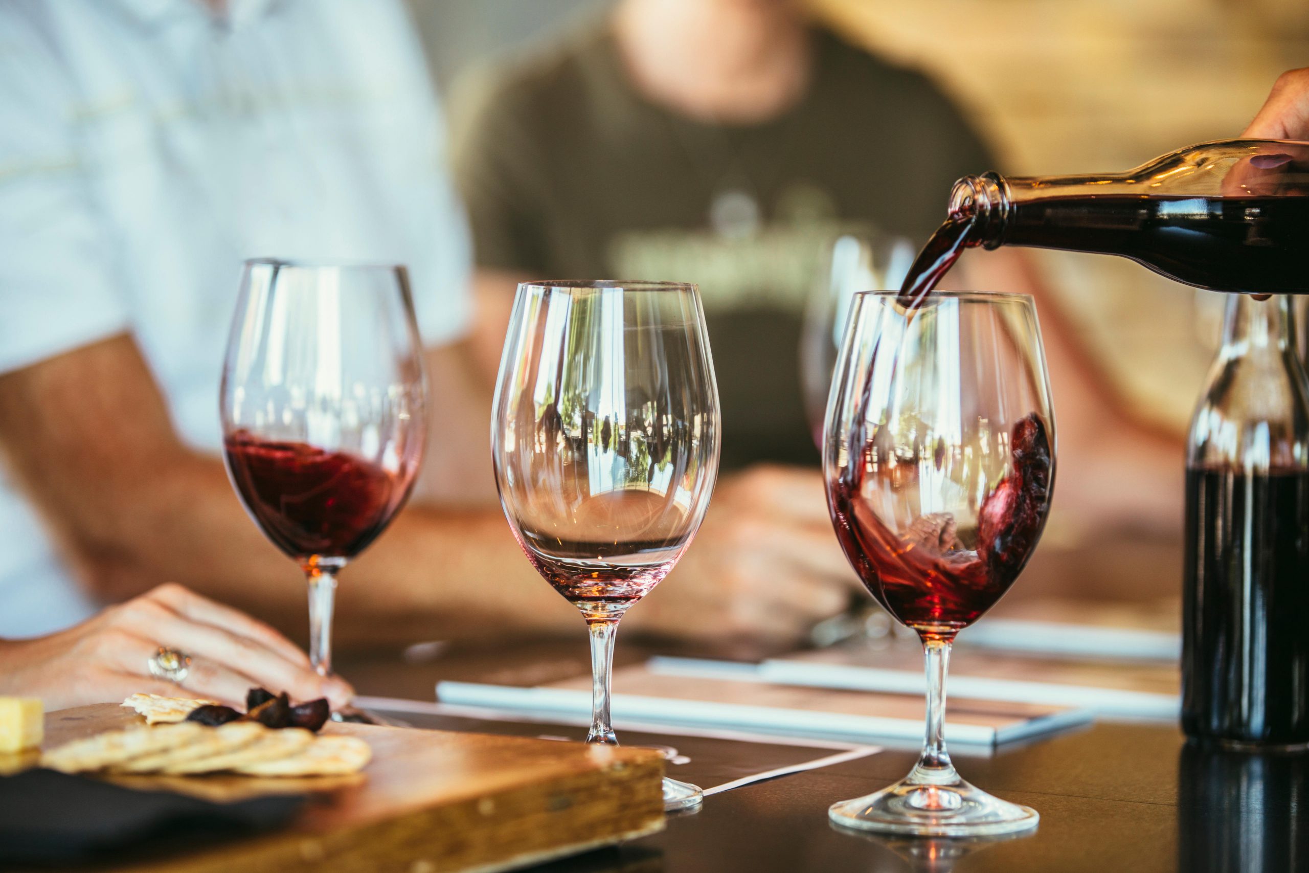 drinking red wine