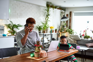 mum and son at home - when to self isolate