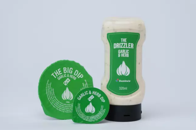 You can now get squeezy bottles of Domino's garlic and herb dip