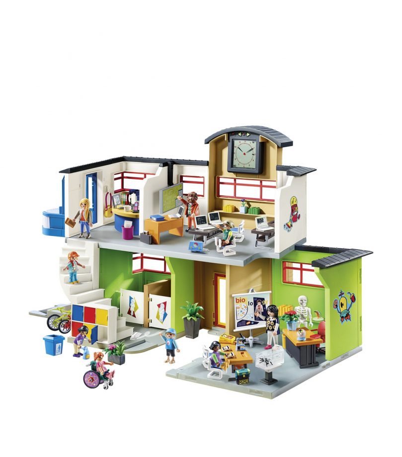 Playmobil Furnished School Building with Digital Clock