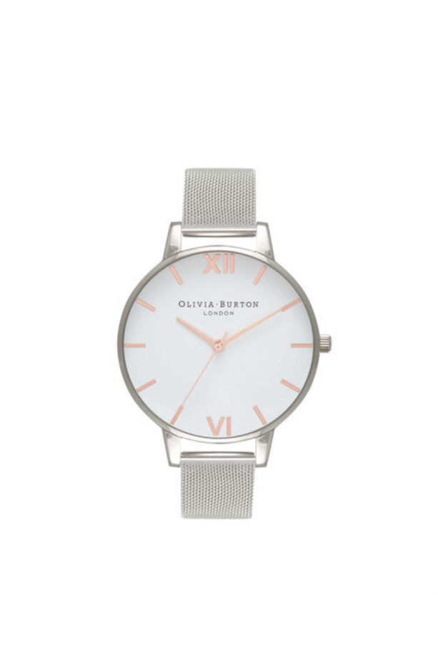 White Dial Silver Mesh Watch