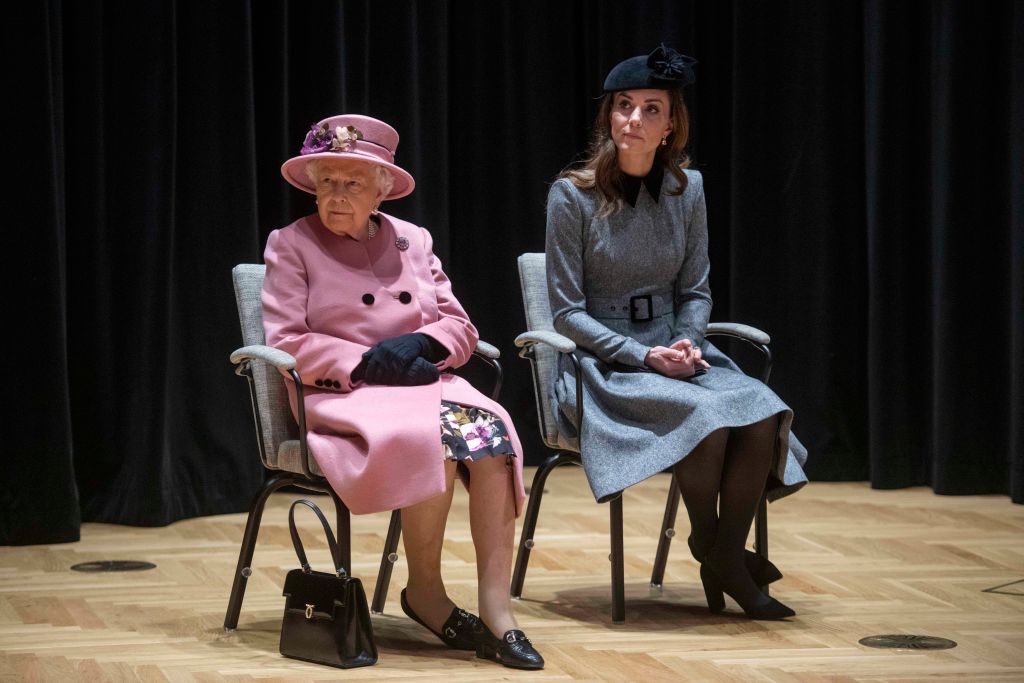 Queen Elizabeth II And The Duchess Of Cambridge Visit King's College London