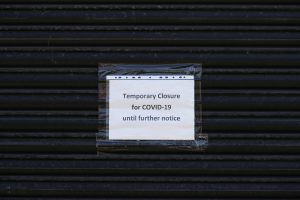 Closed sign due to Covid 19