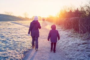 children in winter on the shortest day of the year 2020