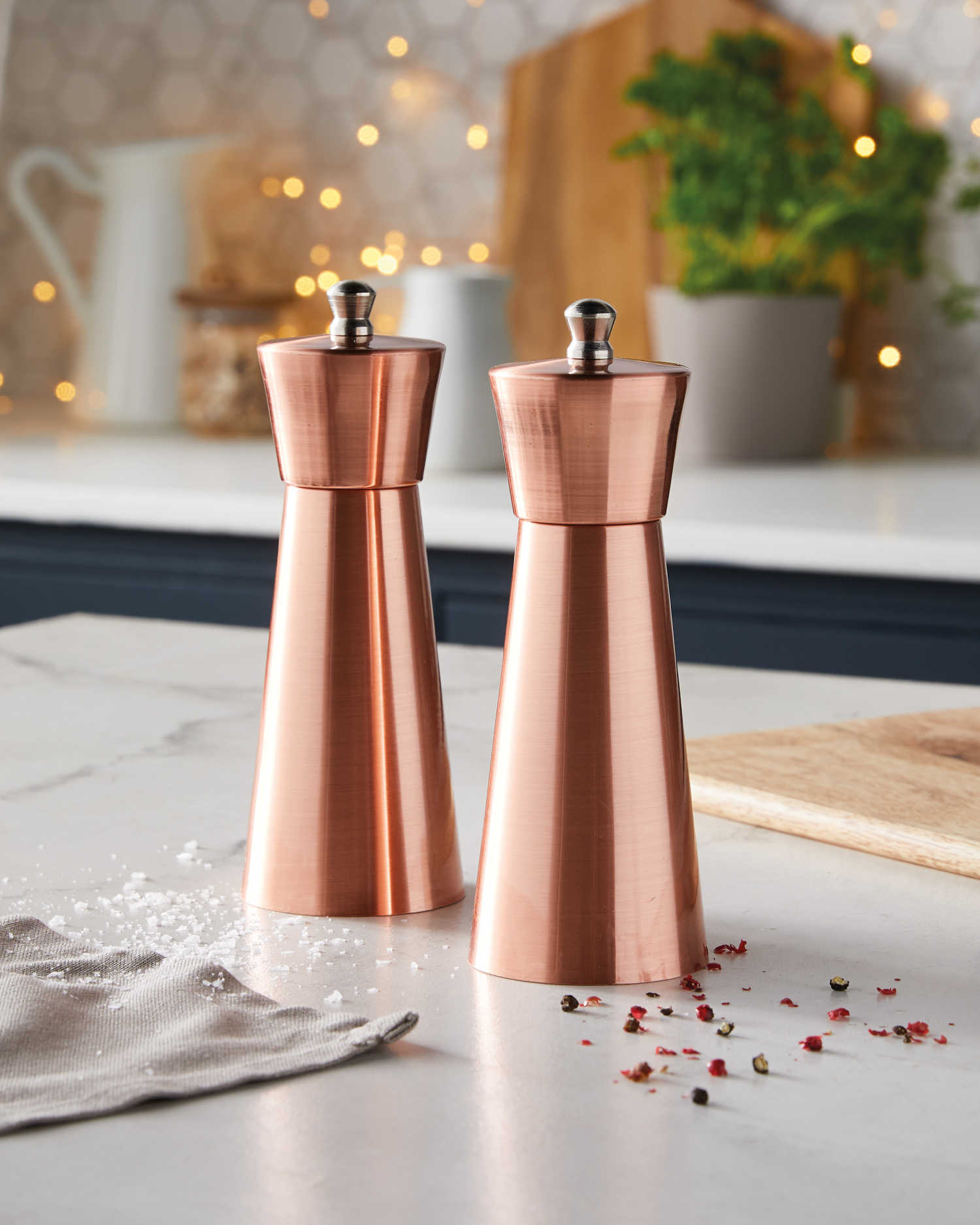 Aldi copper kitchen range salt and pepper mills