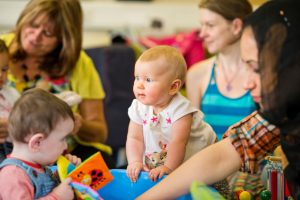 child at a baby class