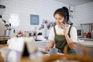 woman working under furlough