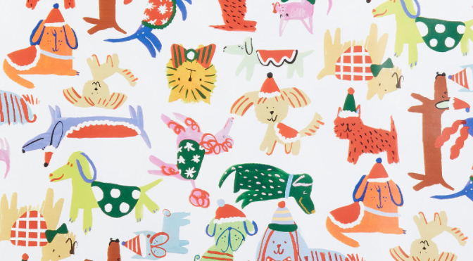 Eleanor Bowmer Christmas Dogs Gift Wrap Set
