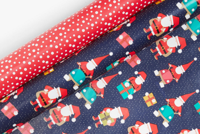 Pop Art Santa Gift Wrap Set
