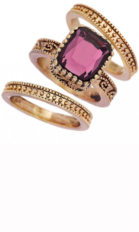 Wallis Purple Square Stone Rings, £10