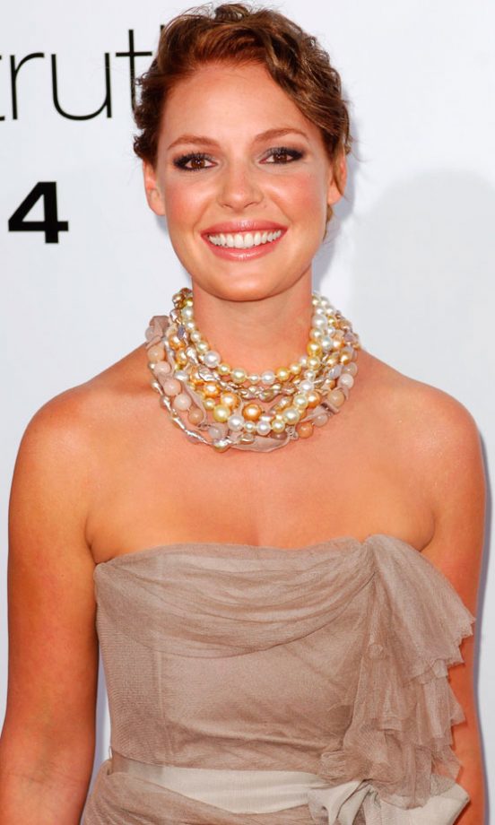 Katherine Heigl Wearing Beaded Statement Necklace, July 2009