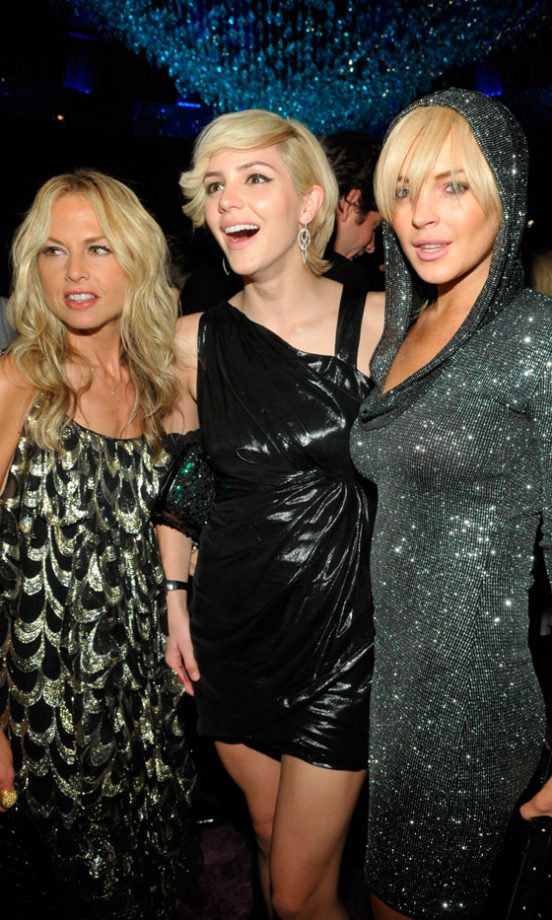 Rachel Zoe, Katharine McPhee and Lindsay Lohan At The Warner Bros Golden Globes Afterparty, 2010