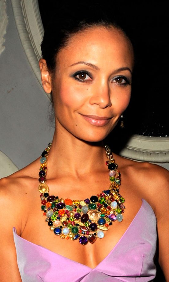 Thandie Newton Wearing Multi-Coloured Statement Necklace, November 2009