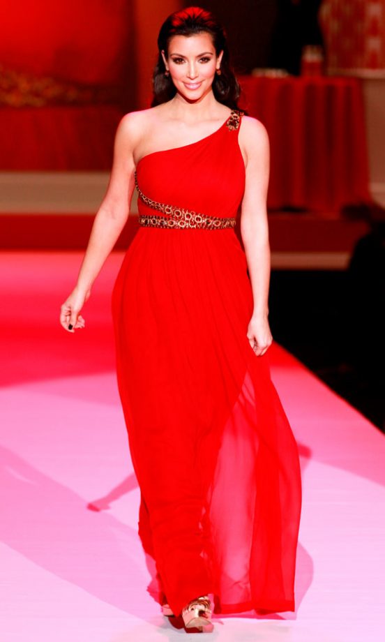 Kim Kardashian On The Catwalk At The Heart's Truth Red Dress Collection Show, Autumn/Winter 2010 New York Fashion Week