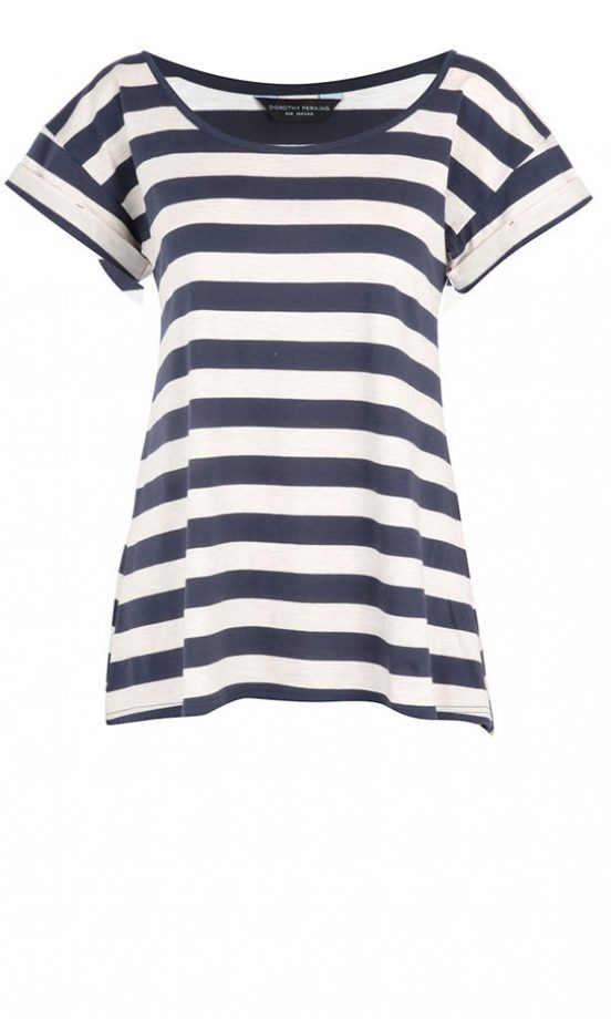 Dorothy Perkins Navy/Oatmeal Boyfriend T-Shirt, £14