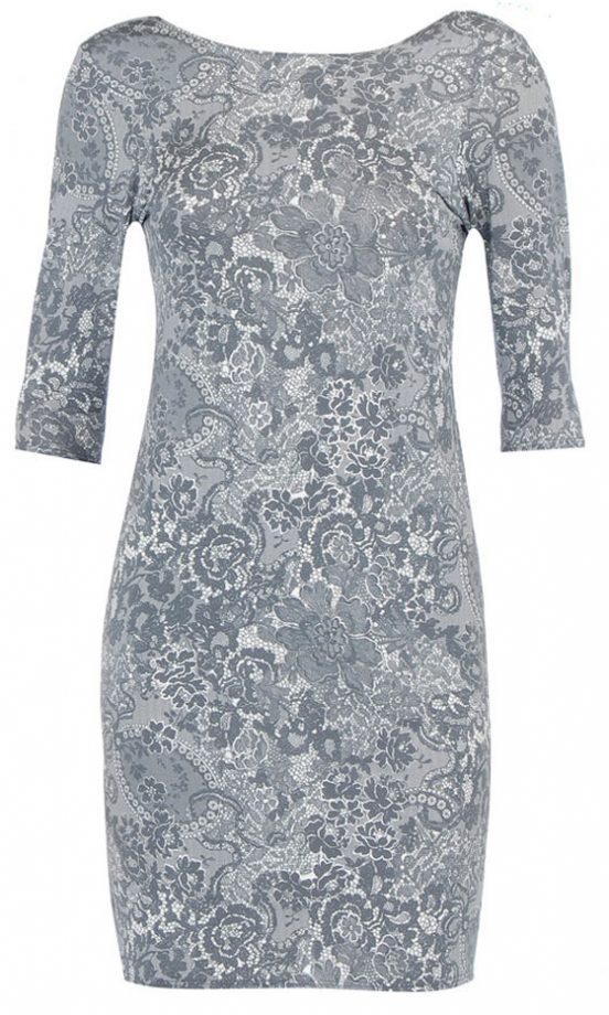 Dorothy Perkins Grey Slinky Lace Dress, £28