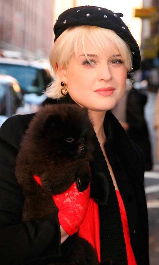 Kelly Osbourne Arriving At The L.A.M.B Autumn/Winter 2010 Show With Her Dog