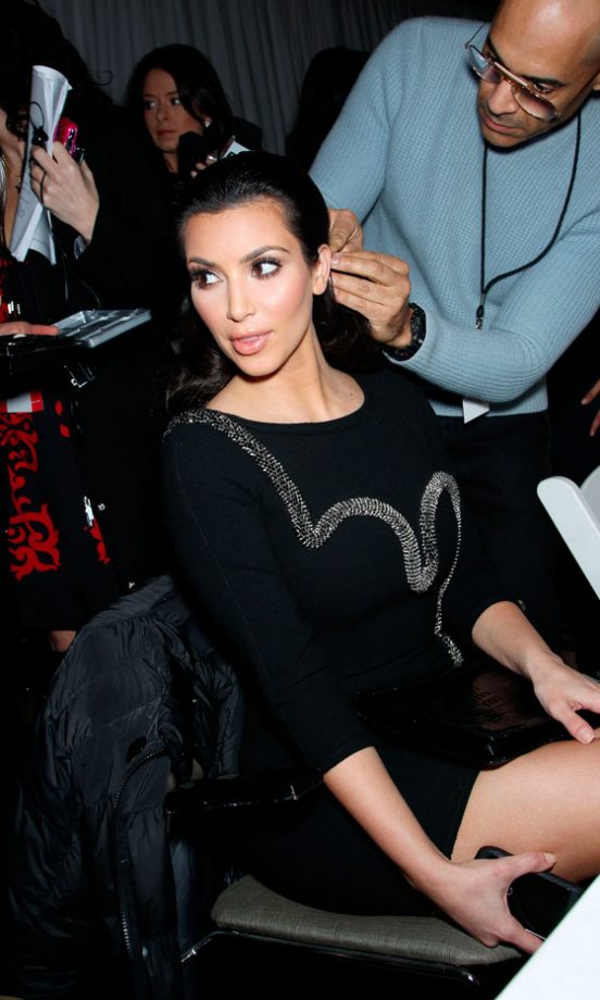 Kim Kardashian Backstage At The Heart's Truth Red Dress Collection Show, Autumn/Winter 2010 New York Fashion Week