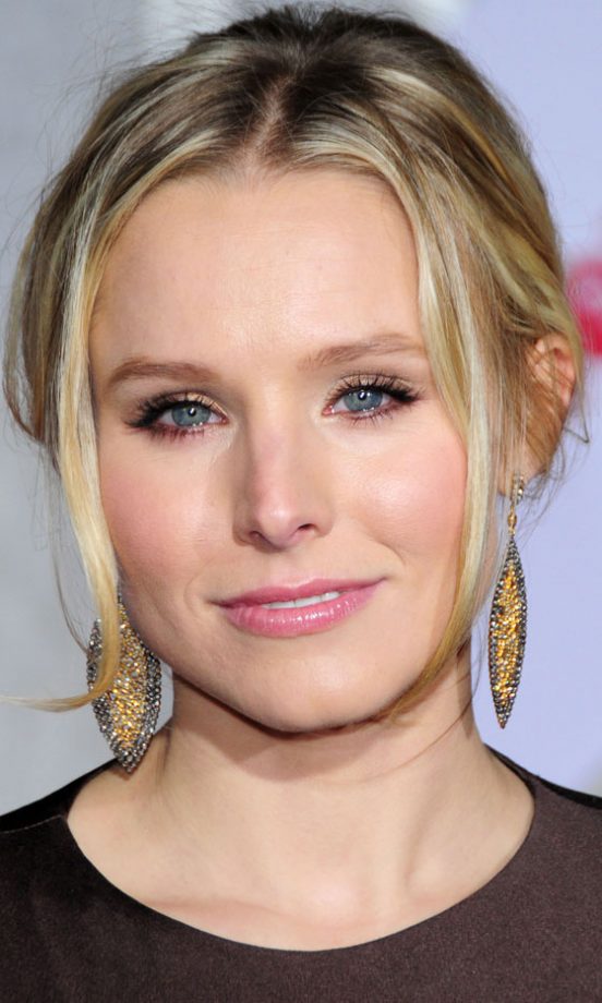 Kristen Bell Wearing Gold & Silver Statement Earrings, January 2010